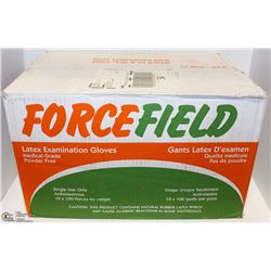 CASE OF 1,000 FORCEFIELD LATEX EXAM GLOVES SMALL