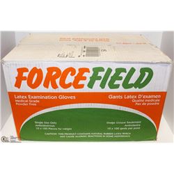 CASE OF 1,000 FORCEFIELD LATEX EXAM GLOVES SMALL