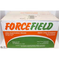 CASE OF 1,000 FORCEFIELD LATEX EXAM GLOVES MEDIUM