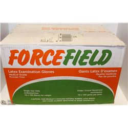 CASE OF 1,000 FORCEFIELD LATEX EXAM GLOVES LARGE