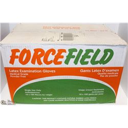 CASE OF 1,000 FORCEFIELD LATEX EXAM GLOVES XLARGE