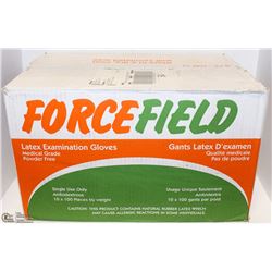 CASE OF 1,000 FORCEFIELD LATEX EXAM GLOVES XLARGE