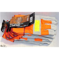 6 PAIRS OF BOB DALE SPLIT LEATHER WORK GLOVES