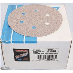 100-6" NORTON SANDING DISCS  - 6 HOLES