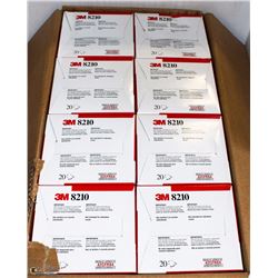 CASE WITH 8 BOXES OF 20 - 3M 8210 DUST MASKS