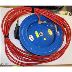 HEAVY DUTY AIR HOSE REEL WITH TWO 50' HOSES