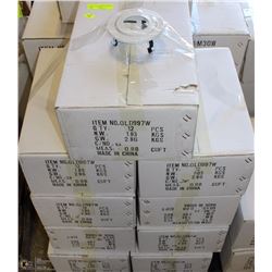 9 BOXES OF 12  WHITE PIVOTING 4" FINISH RINGS