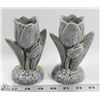 Image 1 : PAIR OF TULIP VASES BY SHORTER & SONS ENGLAND