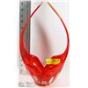 Image 1 : RED ART GLASS DECORATIVE DISH 8 X 5 X 14