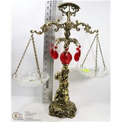 EAST GERMAN CRYSTAL SCALES OF JUSTICE