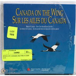 BIRDS OF CANADA SILVER 4 COIN SET