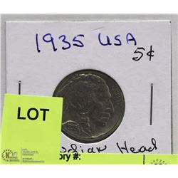 1935 USA LIBERTY 5 CENT INDIAN HEAD COIN