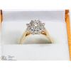 Image 1 : 14KT YELLOW &WHITE GOLD DIAMOND CLUSTER RING W/COA