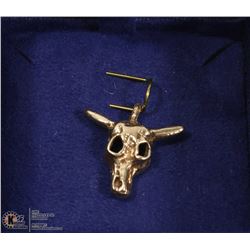 10 KT GOLD STAMPED TEXAS LONGHORN SKULL