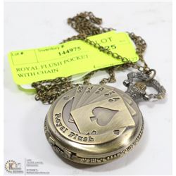 ROYAL FLUSH POCKET WATCH WITH CHAIN