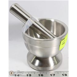 STAINLESS STEEL 4 INCH MORTAR AND PESTLE  NEW