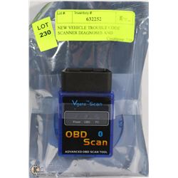 NEW VEHICLE TROUBLE CODE SCANNER DIAGNOSES AND