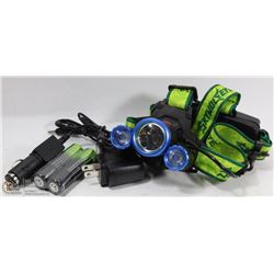 6000 LUMEN TACTICAL LED HEADLAMP WITH LITHIUM