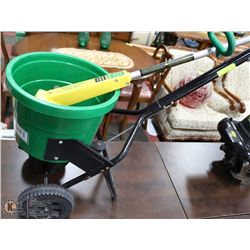 MASTERCRAFT FERTILIZER SPREADER AND B&D TRIMMER