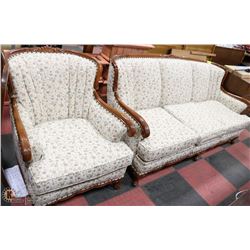 FRENCH PROVINCIAL 3 SEATER SOFA & CHAIR SET
