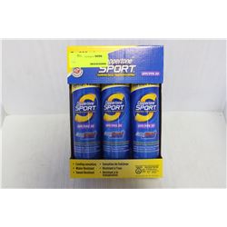 LOT OF 3 CANS OF COPPERTONE SPORT SUNSCREEN 30SPF