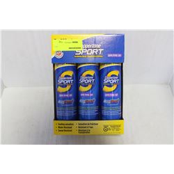 LOT OF 3 CANS OF COPPERTONE SPORT SUNSCREEN 30SPF