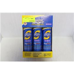 LOT OF 3 CANS OF COPPERTONE SPORT SUNSCREEN 30SPF