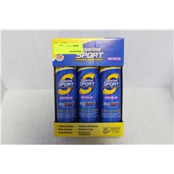 LOT OF 3 CANS OF COPPERTONE SPORT SUNSCREEN 30SPF