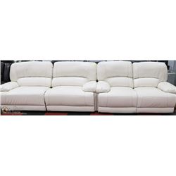 NEW ANDERSON WHITE BONDED LEATHER RECLINING 85"