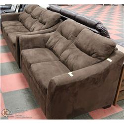 NEW DARK BROWN MICROFIBRE 80" SOFA WITH 60" LOVE