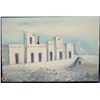 Image 1 : SIGNED OIL PAINTING ON CANVAS STONE BUILDINGS