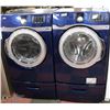 Image 1 : KENMORE ELITE BLUE WASHER/DRYER SET W/ UNDERNEATH