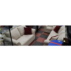 NEW BEIGE MICROFIBRE 78" SOFA WITH 57" LOVE SEAT