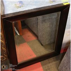 WOOD TONE FRAMED MIRROR