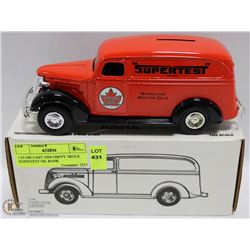 1:25 DIE CAST 1938 CHEVY TRUCK SUPERTEST OIL BANK