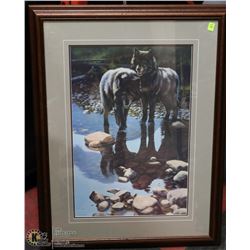 LTD EDITION FRAMED WOLF PRINT BY MAURADE BAYNTON #156/350