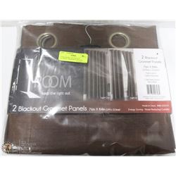 DARK ROOM ,2 BLACK OUT GROMMET WINDOW CURTAINS