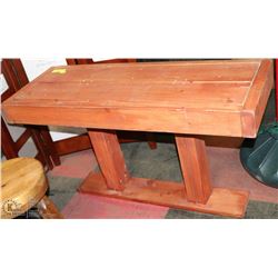 WOOD DECK-MOUNT BENCH