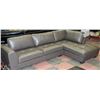 Image 1 : NEW GREY LEATHERETTE 'L' SHAPE CHAISE LOUNGE