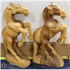 Image 1 : LOT OF 2 WOOD HORSE STATUES