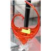 Image 1 : ORANGE ART GLASS DECORATIVE DISH 8 X 5 X 16
