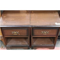 PAIR OF BLACK/BROWN NIGHTSTANDS