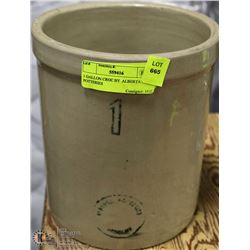 1 GALLON CROC BY  ALBERTA POTTERIES