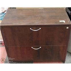 WOOD LATERAL FILING CABINET 2 DRAWER