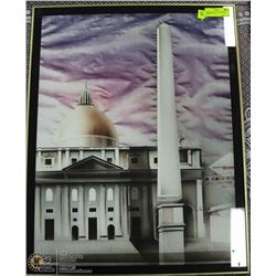 FRAMED PRINT OF THE  WHITEHOUSE & TOWER (27"X21)