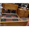 Image 1 : QUEEN SIZE PINE WOOD BEDFRAME SOLD WITH 6 DRAWER
