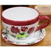 Image 1 : LARGE CERAMIC TEA CUP/SAUCER PLANTER