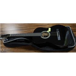 BLACK ACADEMY ACOUSTIC GUITAR W/ SOFT CASE