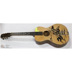 COWBOY SCENE GUITAR FOR DISPLAY OR RESTORATION