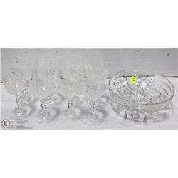 12 PC CRYSTAL GLASS SET SOLD WITH PINWHEEL CRYSTAL
